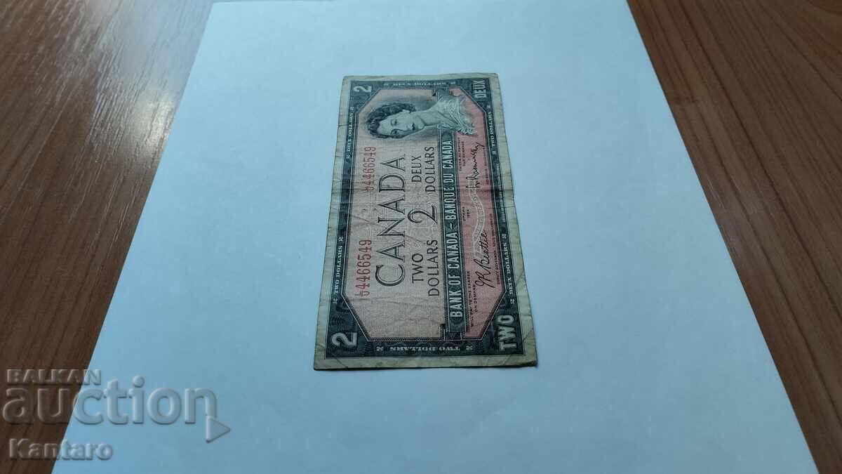 Licitație Bancnotă - CANADA - 2 dolari - 1954