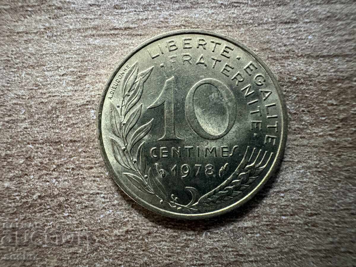 Franța - 10 centime (1978) Franța - 10 centime (1978)