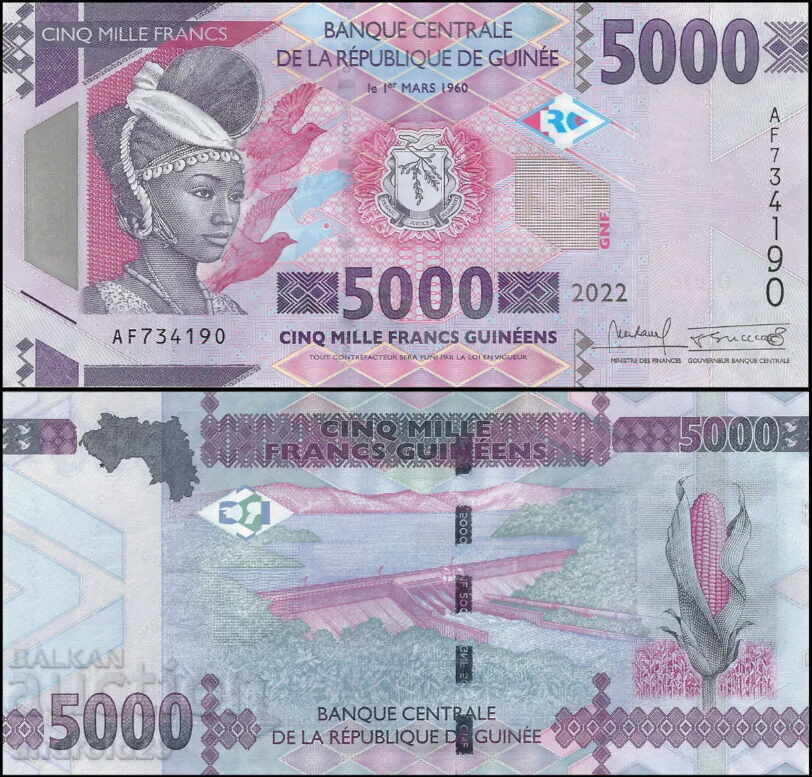 5000 Φράγκα 2022 Γουινέα - Τραπεζογραμμάτιο UNC 5000 Φράγκα 2022 Γουινέα - Τραπεζογραμμάτιο UNC