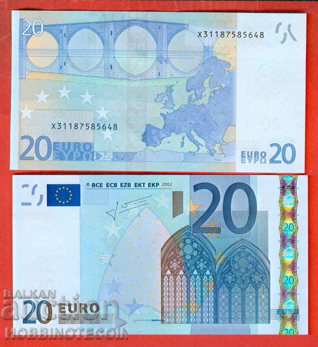 EUROPA EUROPA Emisiune 20 Euro 2002 - X - NOUĂ UNC