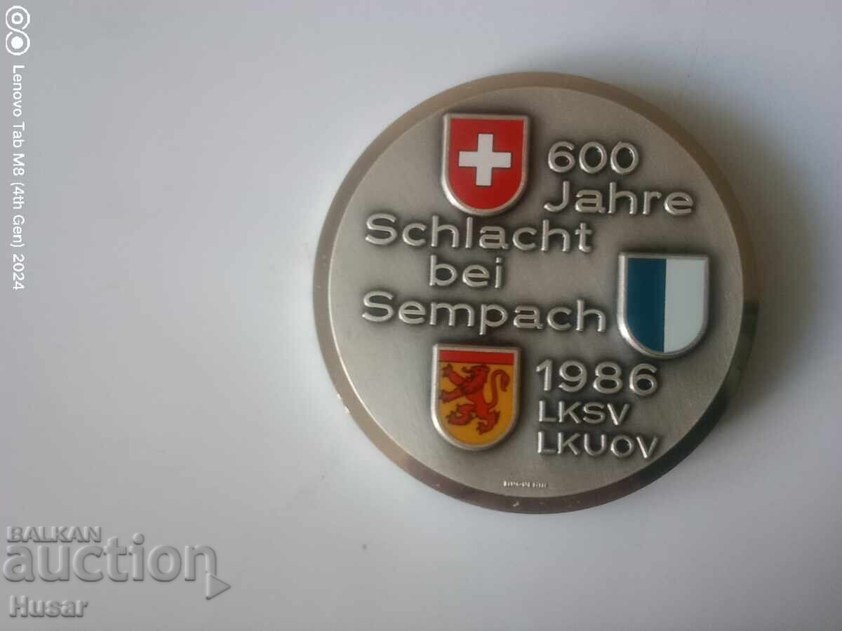 Ελβετική πλακέτα 600 γρ από τη μάχη της λίμνης Σέμπαχ - 5