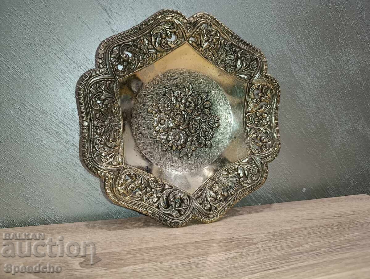 Δημοπρασία Ασημένια παλιά φρουτιέρα