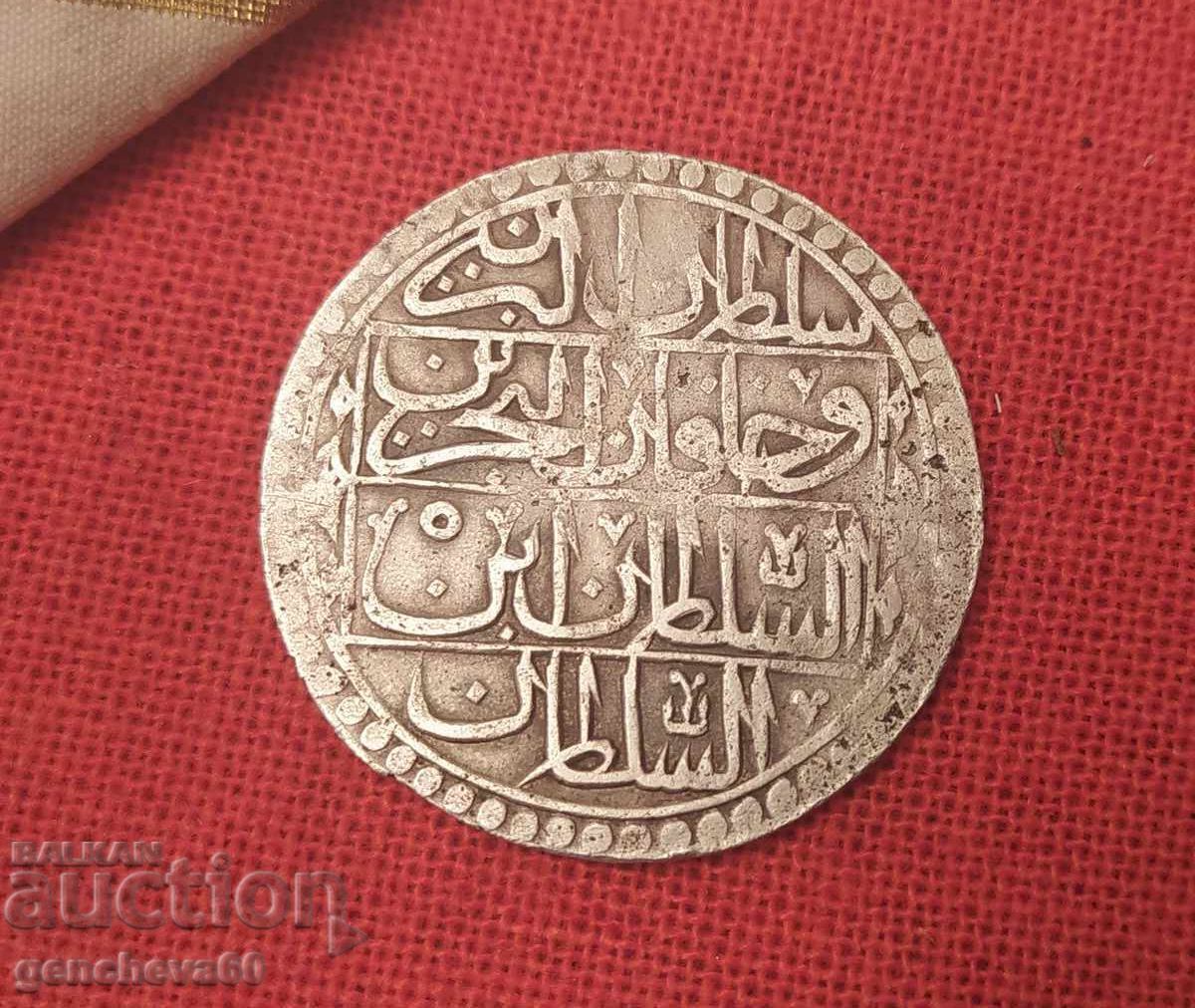 Monedă de argint otomană 100 para Selim al III-lea 1203/anul 5