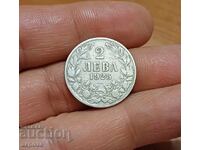 2 λέβα 1925 με γραμμή κάτω από την ημερομηνία