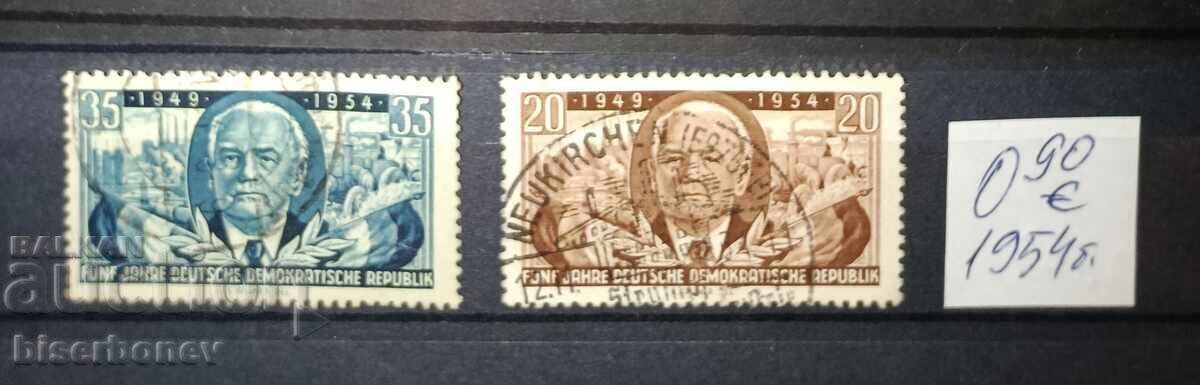 1954, DDR, ΓΔΡ, καθαρά οπισθόφυλλα