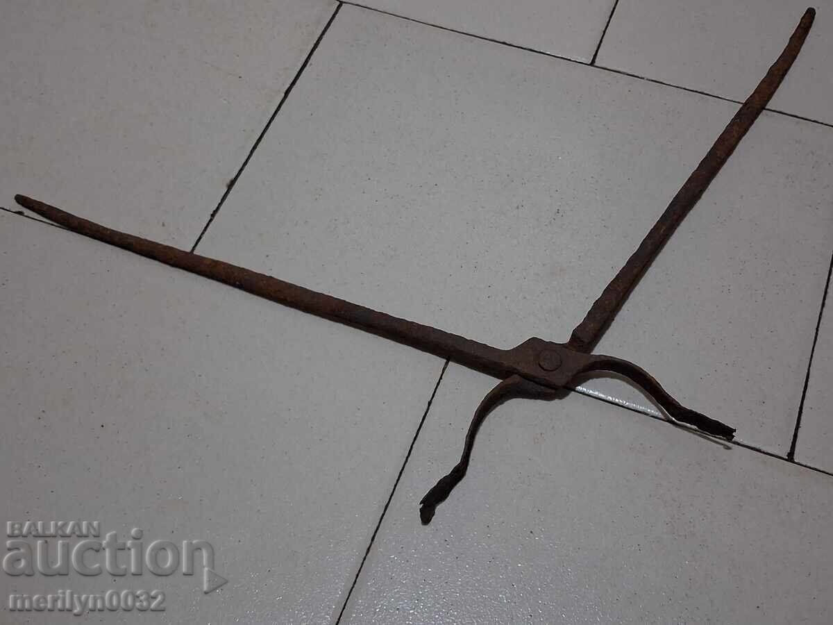 Old blacksmith's tongs, shingles, wrought iron - 7