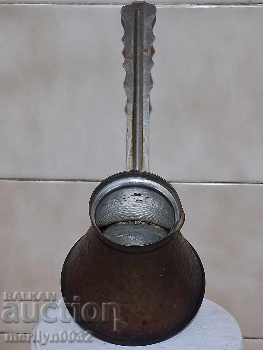 Δημοπρασία Παλιό κονσερβοποιημένο χάλκινο cezve, καφετιέρα, χάλκινο, χάλκινο δοχείο Δημοπρασία Παλιό κονσερβοποιημένο χάλκινο cezve, καφετιέρα, χάλκινο, χάλκινο δοχείο