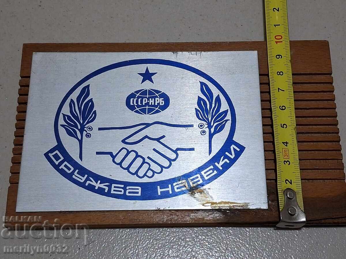 Placă socialistă "Prietenie Veșnică" plăcuță RPR URSS - 5 Placă socialistă "Prietenie Veșnică" plăcuță RPR URSS - 5