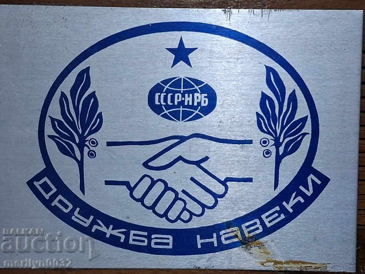 Placă socialistă "Prietenie Veșnică" plăcuță RPR URSS Placă socialistă "Prietenie Veșnică" plăcuță RPR URSS