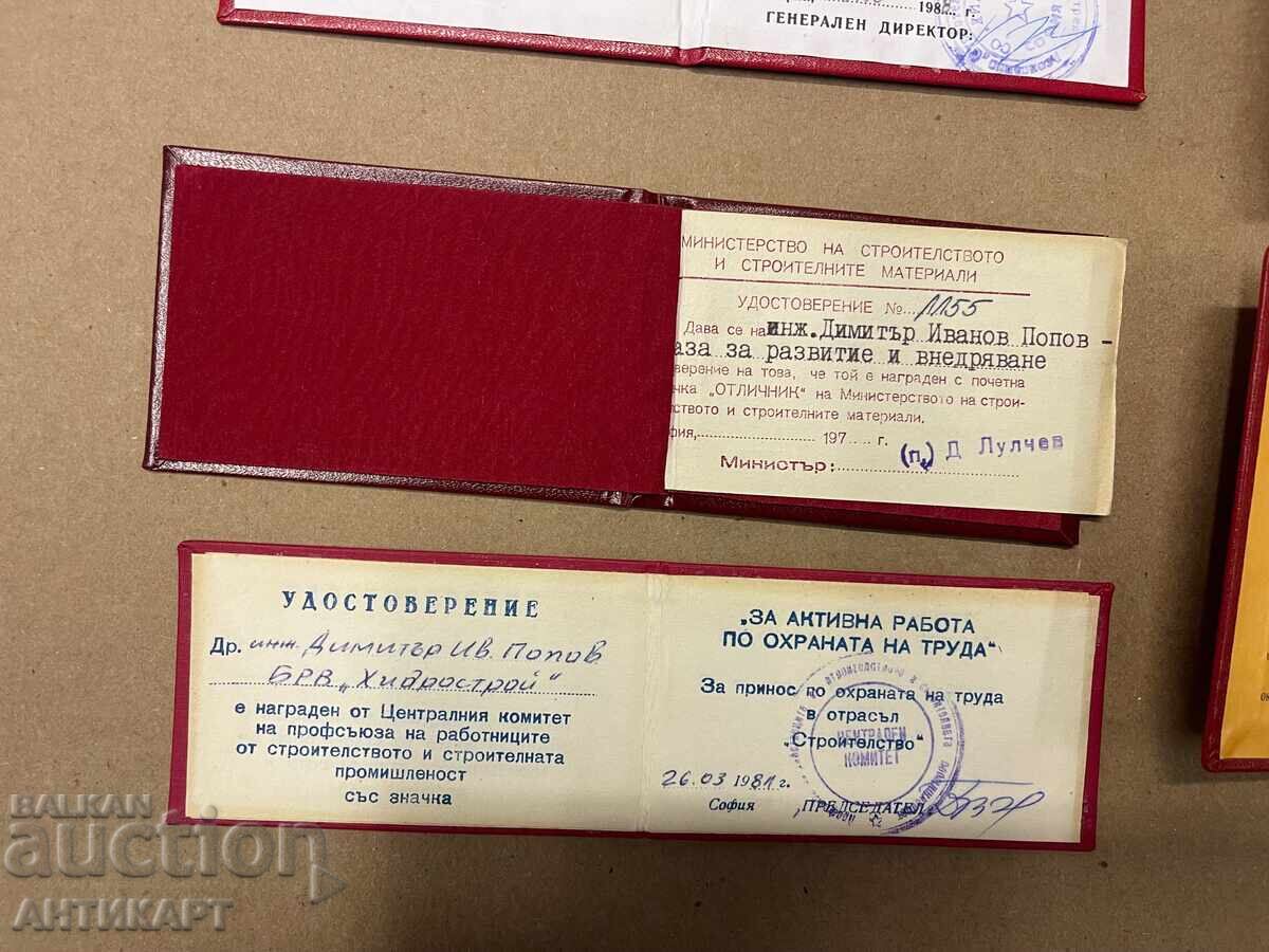 Licitație 6 bucăți documente de recompensă pentru insigne comuniste BG Licitație 6 bucăți documente de recompensă pentru insigne comuniste BG