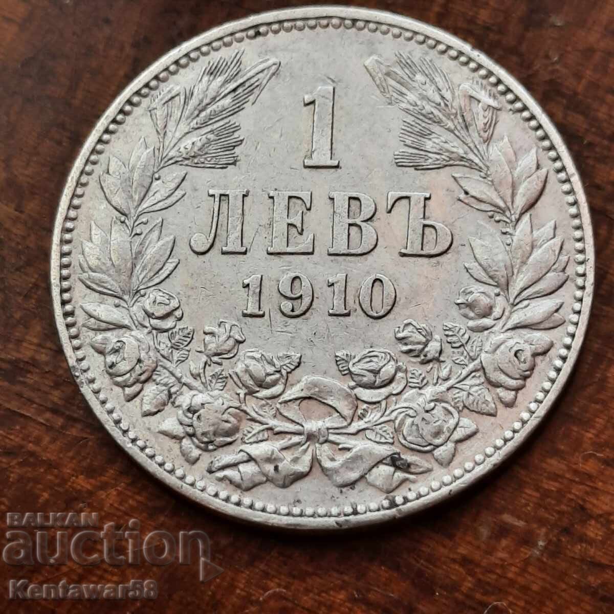 1 leu 1910 g. argint