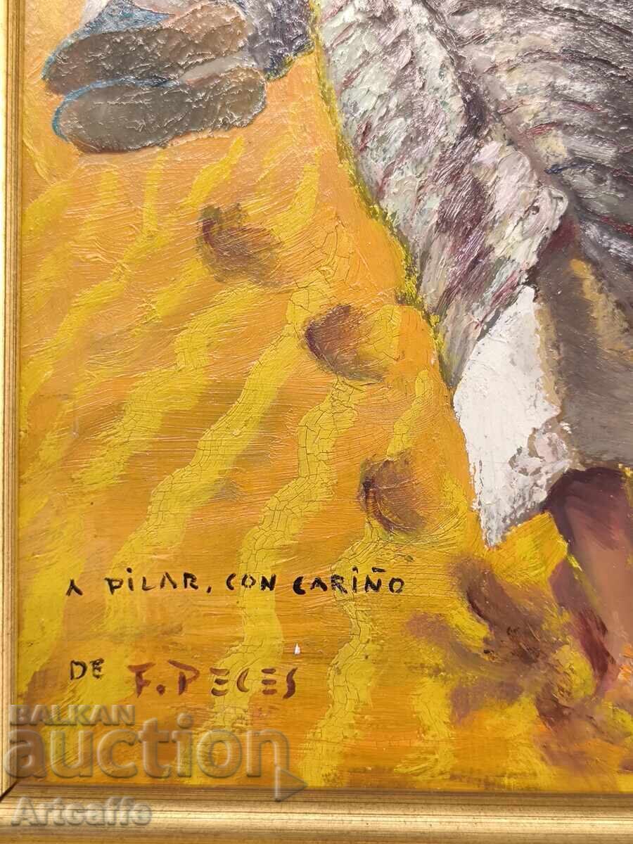 Original oil painting "Bedouin Woman in the Desert" Zagora with price € 120.00 | 234.70 BGN Original oil painting "Bedouin Woman in the Desert" Zagora with price € 120.00 | 234.70 BGN