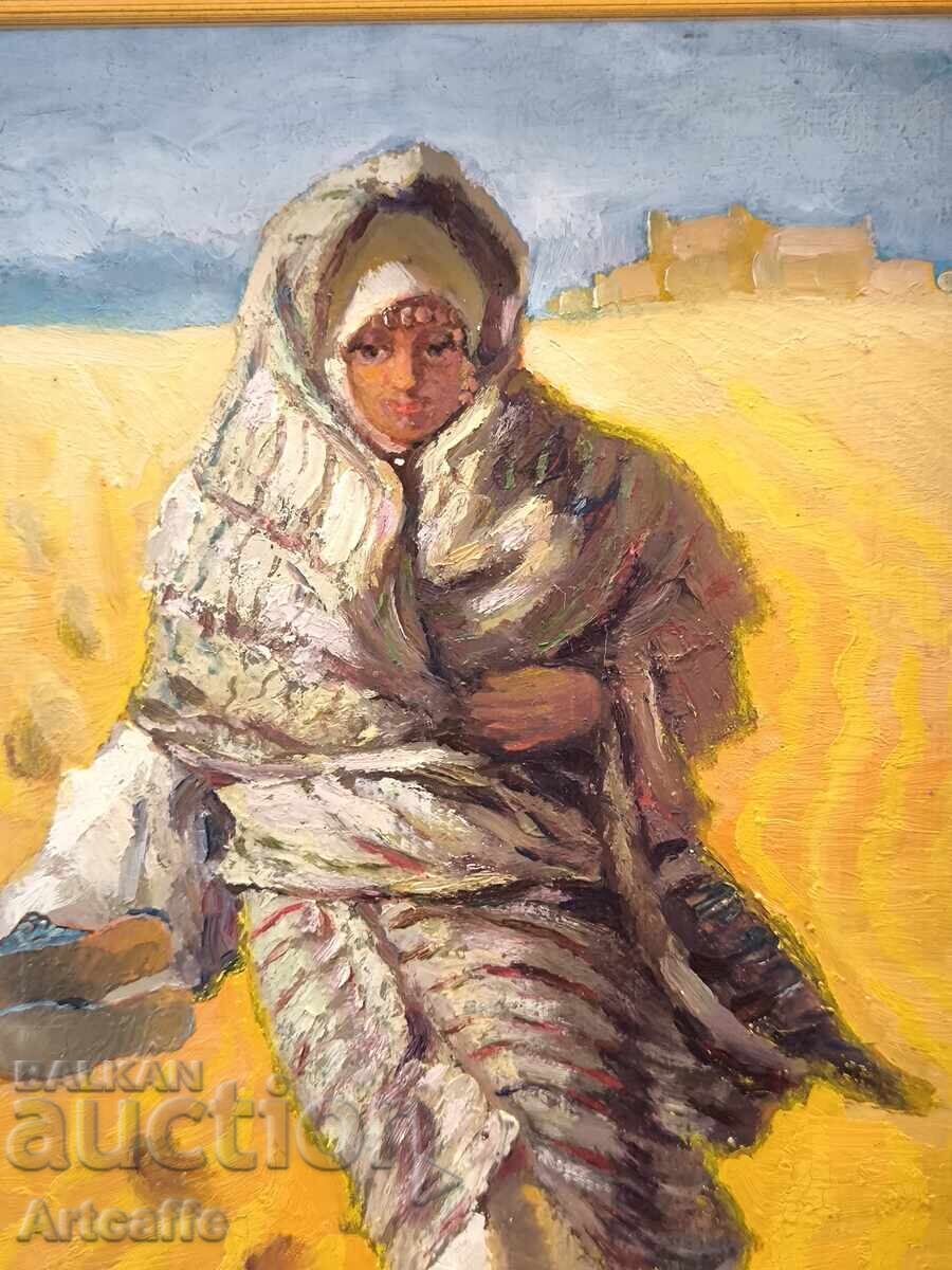 Original oil painting "Bedouin Woman in the Desert" Zagora - 6 Original oil painting "Bedouin Woman in the Desert" Zagora - 6
