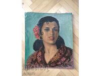 Portret de femeie spaniolă, pictură în ulei, semnată