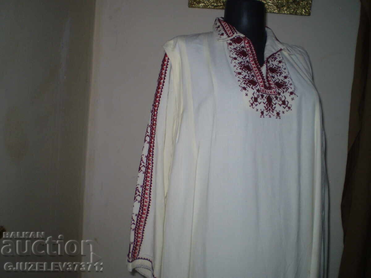 Rochie cămașă brodată manual cu buburuze, mânecă lungă - 13