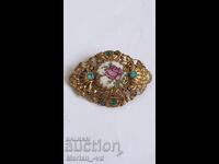 Broșă CCCP din porțelan vintage