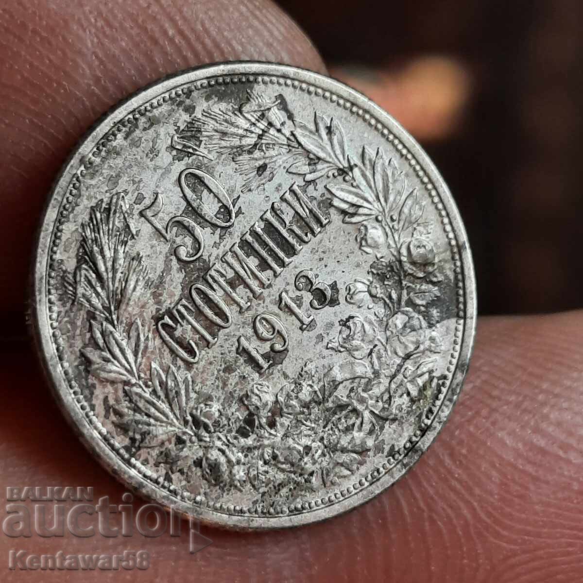 Livrarea 50 de cenți 1913 argint.