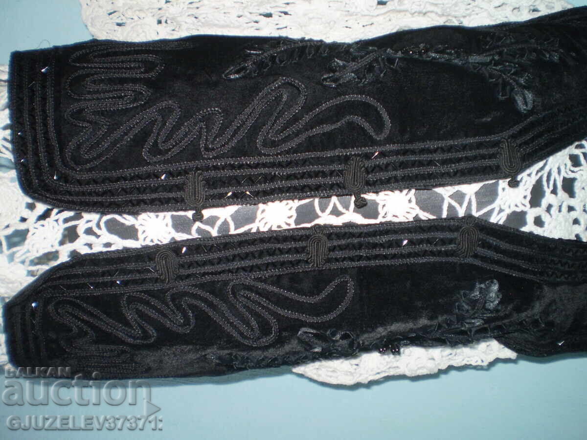 Vintige caftan vestă din catifea neagră de mătase cu broderie și mărgele - 6 Vintige caftan vestă din catifea neagră de mătase cu broderie și mărgele - 6