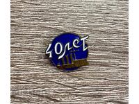 Badge "40 Years of October", cruiser "Aurora", brass, enamel