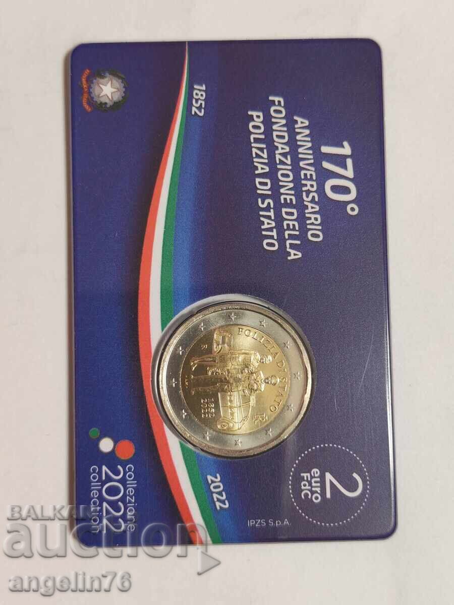 2 евро 2022г Италия с цена € 15.00 | 29.34 лв.