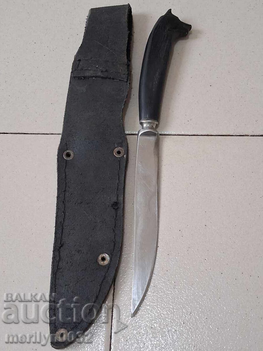 Hunting knife sheath for thin appetizers, buffalo horn handle - 7