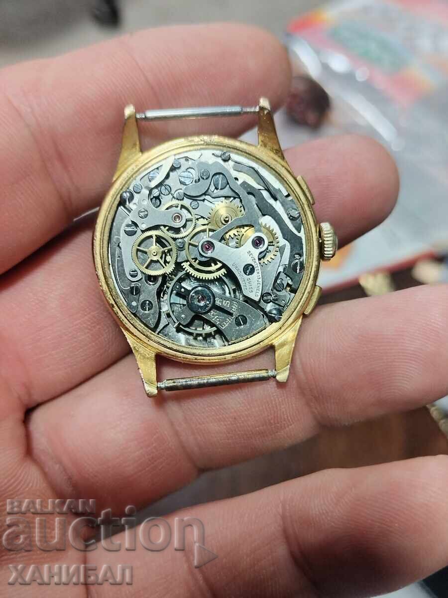 CEAS ELVEȚIAN AURIT CRONOGRAF FUNCȚIONAL - B. W. C - 5