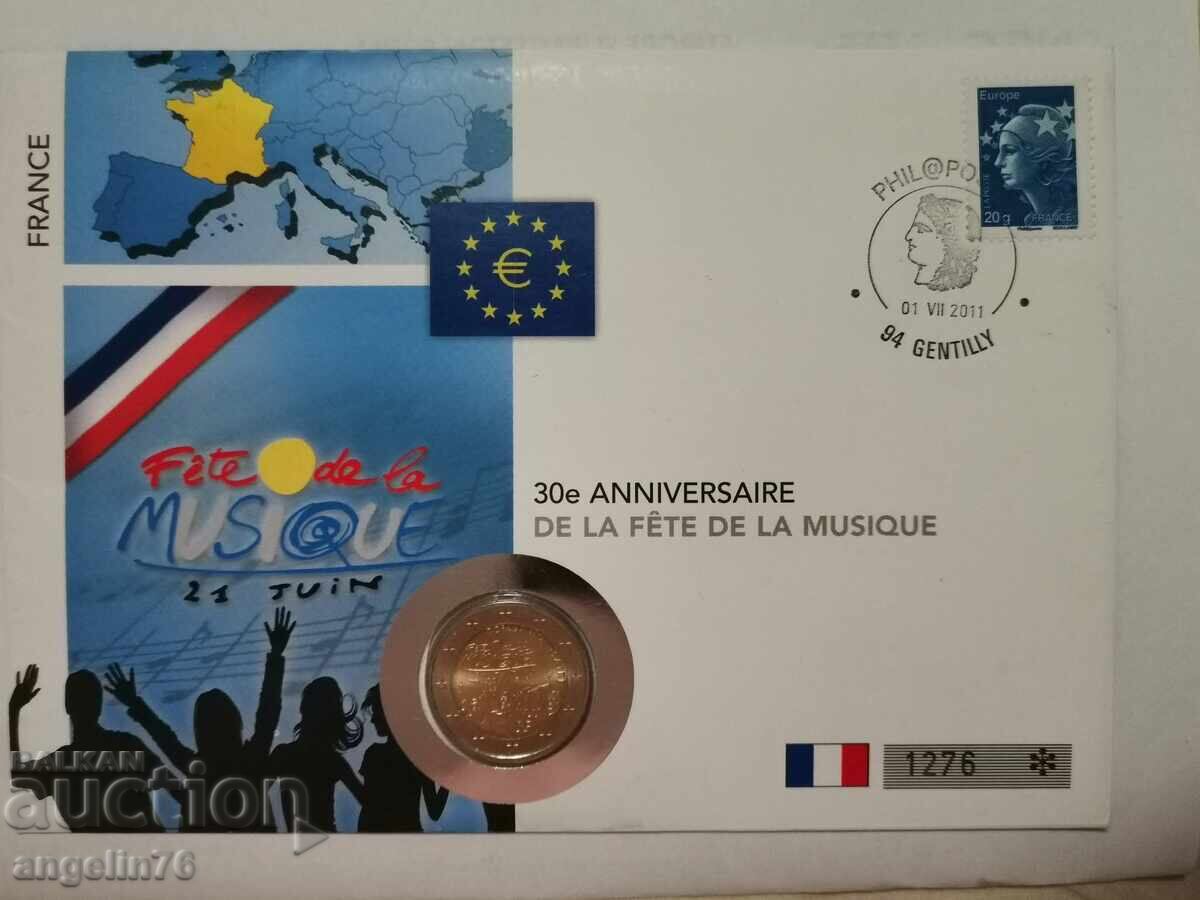 2 евро 2011г Франция с цена € 10.00 | 19.56 лв.