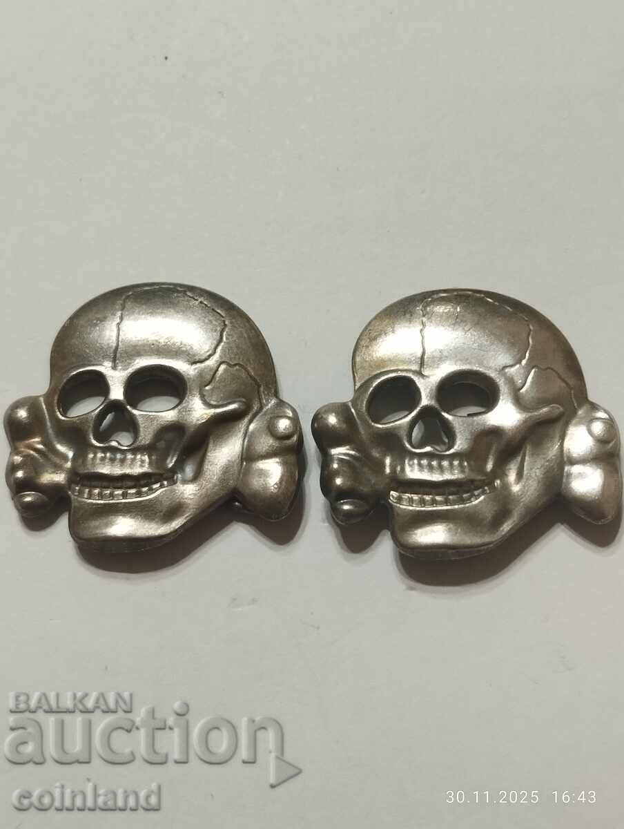 Insigna nazistă germană SS Totenkopf REPLICĂ REPRODUCERE - 6