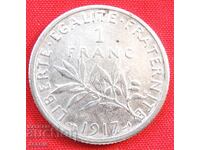 1 Φράγκο 1917 Βέλγιο ασήμι - ΠΟΙΟΤΗΤΑ - ΓΙΑ ΣΥΛΛΟΓΗ