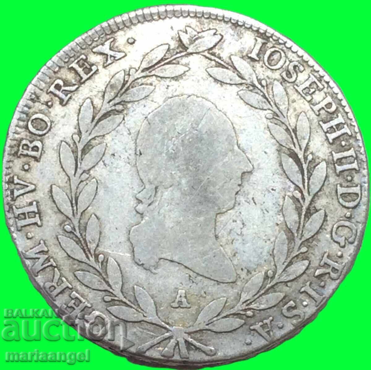 20 Kreuzers 1785 Austria A - Viena Joseph II argint 29 mm - 7 20 Kreuzers 1785 Austria A - Viena Joseph II argint 29 mm - 7