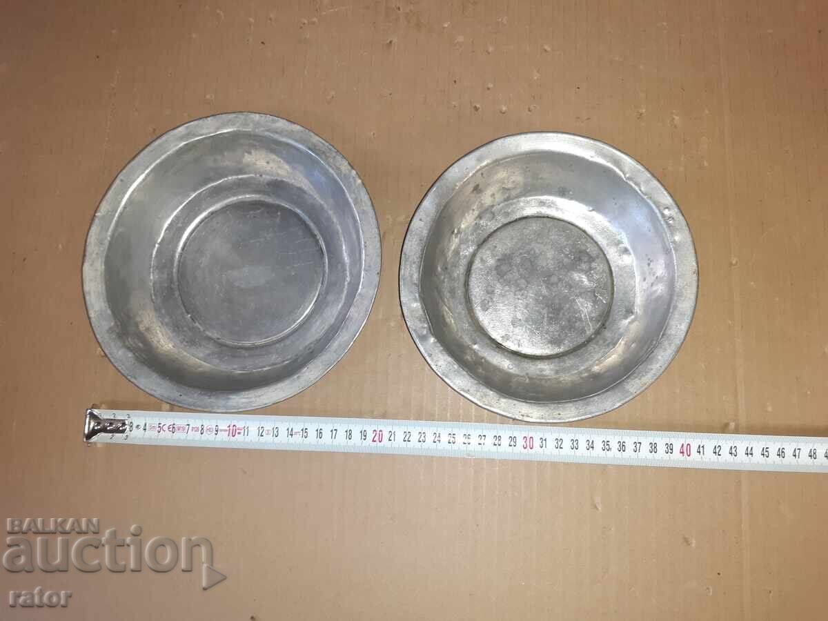 Old copper pots, tinned - 2 pieces. Copper, basin