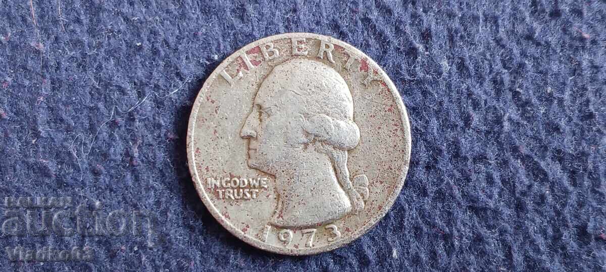 SUA 1/4 dolar 1973 cu preț € 0.20 | 0.39 BGN
