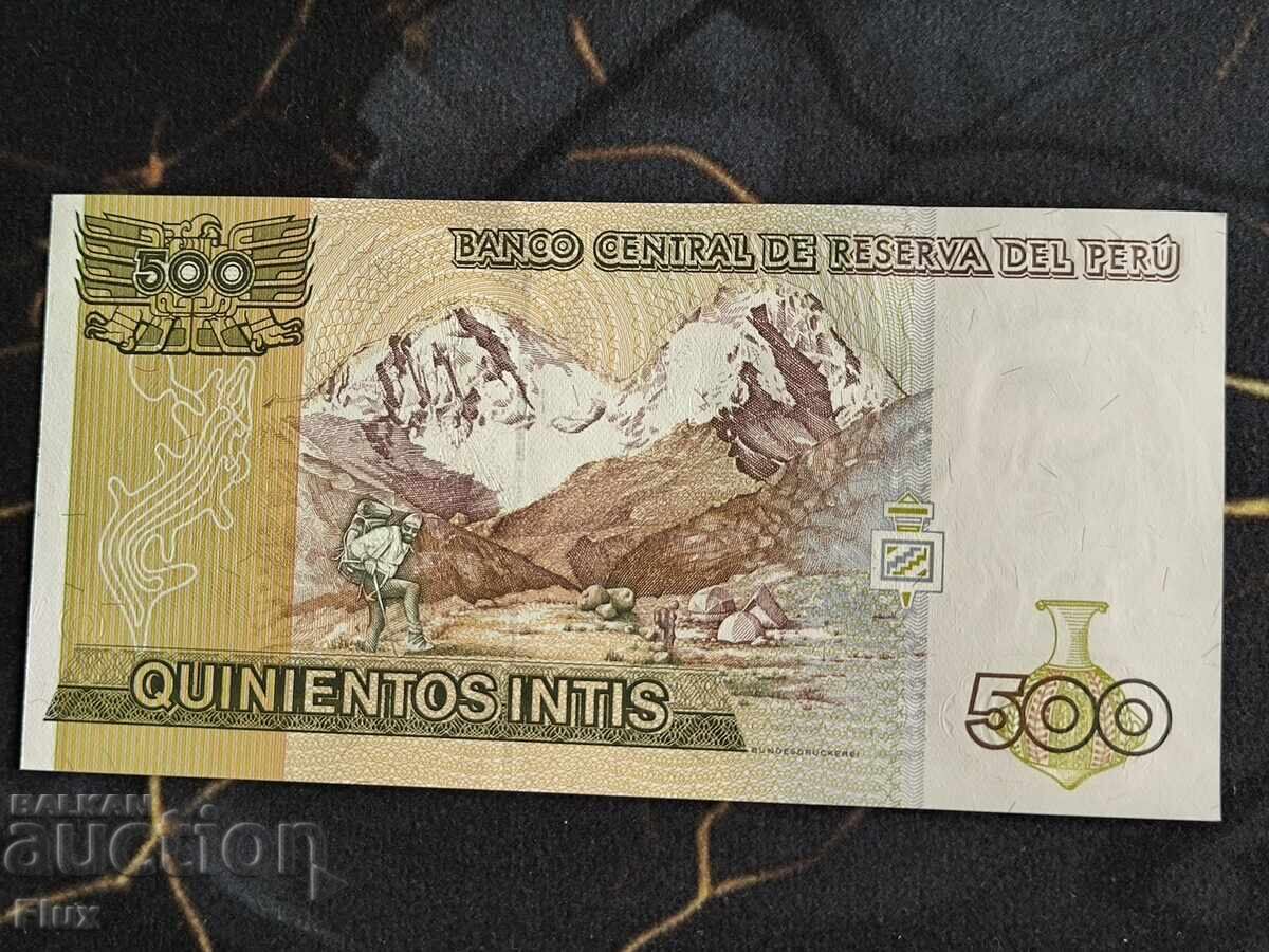 Banknote - Peru - 500 Intis UNC | 1987 with price € 2.30 | 4.50 BGN Banknote - Peru - 500 Intis UNC | 1987 with price € 2.30 | 4.50 BGN