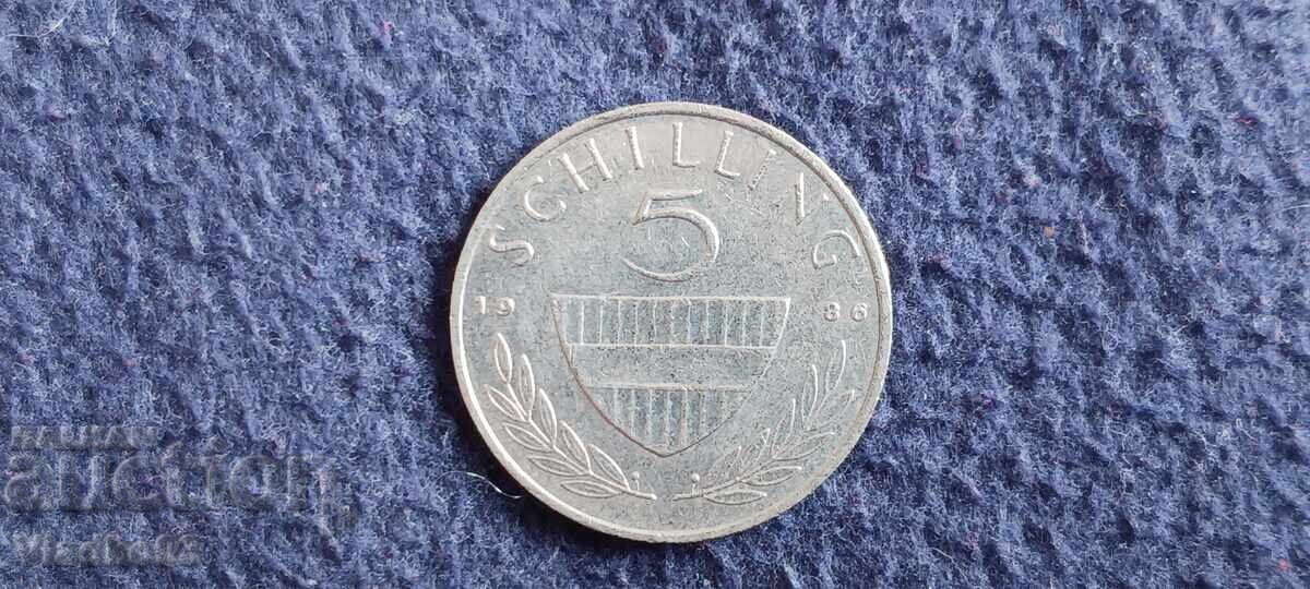 Austria 5 șilingi 1986