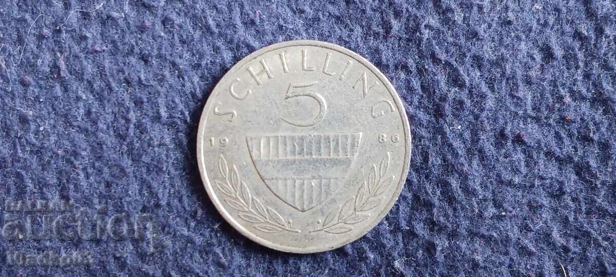 Austria 5 șilingi 1986