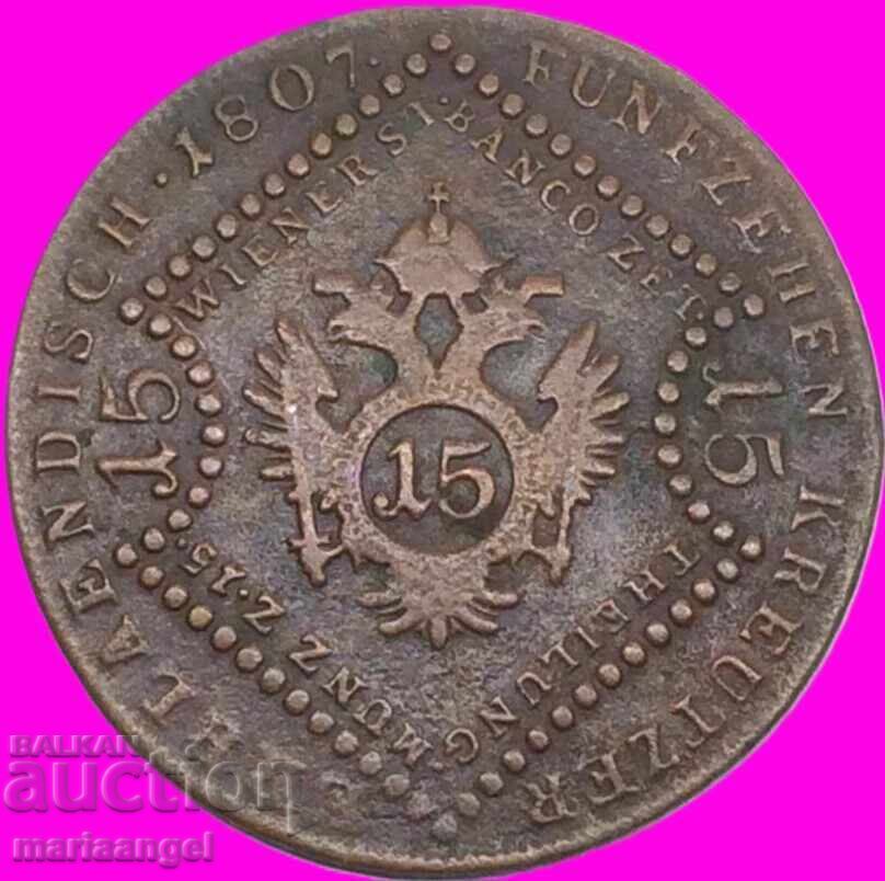 Austria 15 Kreuzer 1807 Franz II 10,82g 36mm