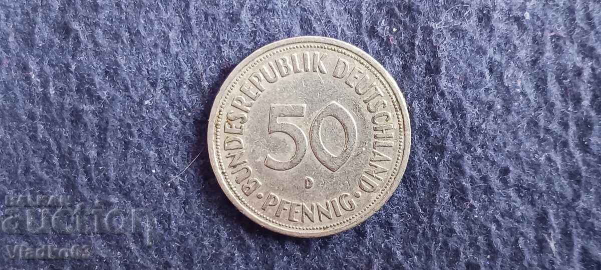 Γερμανία 50 πφένιγκ 1950 D Γερμανία 50 πφένιγκ 1950 D