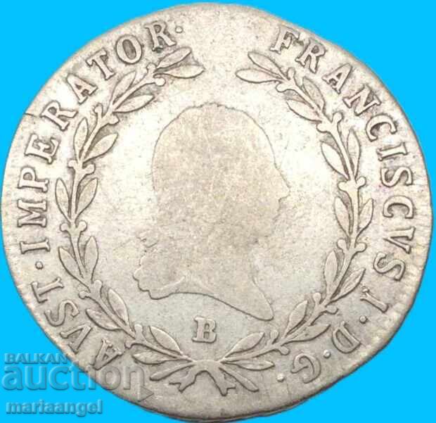 20 Kreuzer 1818 Austria B - Kremnitz Hungary silver - 6