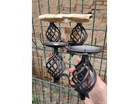 LOT TWO DOUBLE WALL METAL CANDLE HOLDERS CANDLESTICK CANDLE NEW