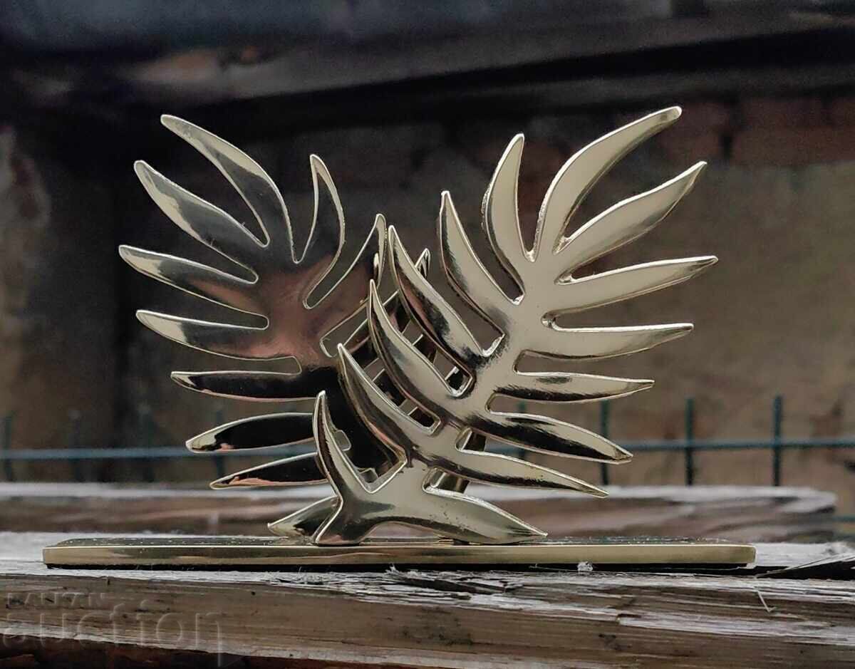 Παράδοση ΟΜΟΡΦΟ ΤΕΛΕΙΟ ΜΕΤΑΛΛΙΚΟ ΣΕΡΒΙΕΤΟΘΗΚΗ ΦΥΛΛΟ ΦΟΙΝΙΚΑ