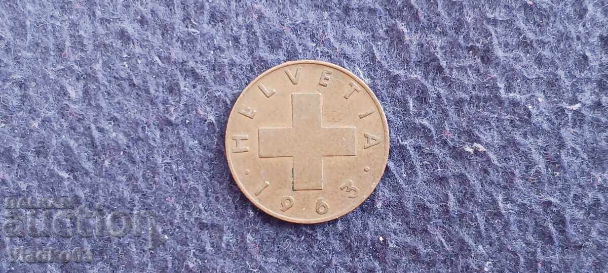 Ελβετία 1 ραπέν 1963 B σπάνιο με τιμή € 0.49 | 0.96 BGN