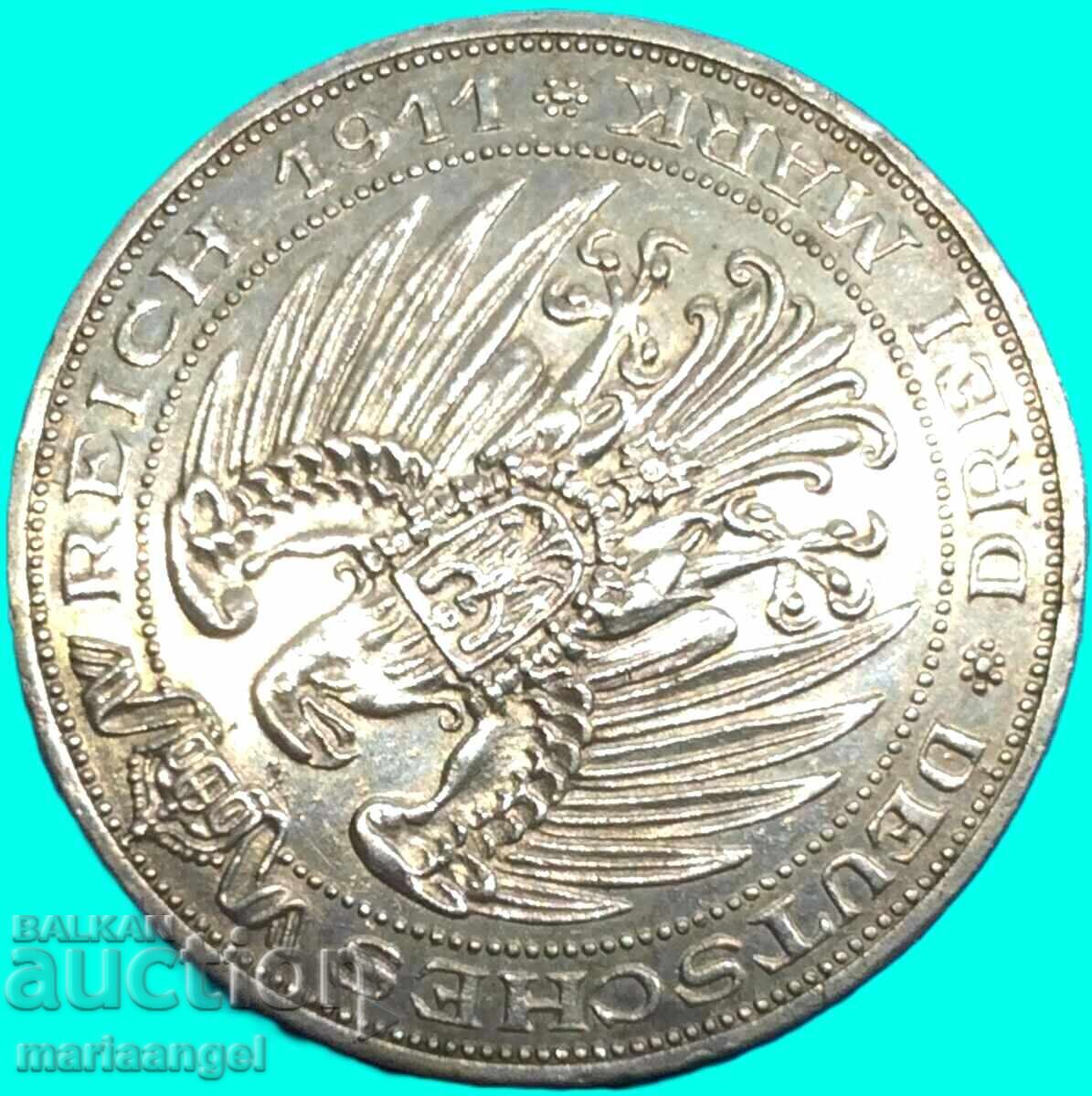 Δημοπρασία 3 γραμματόσημα 1911 Prussia Breslau University Γερμανία