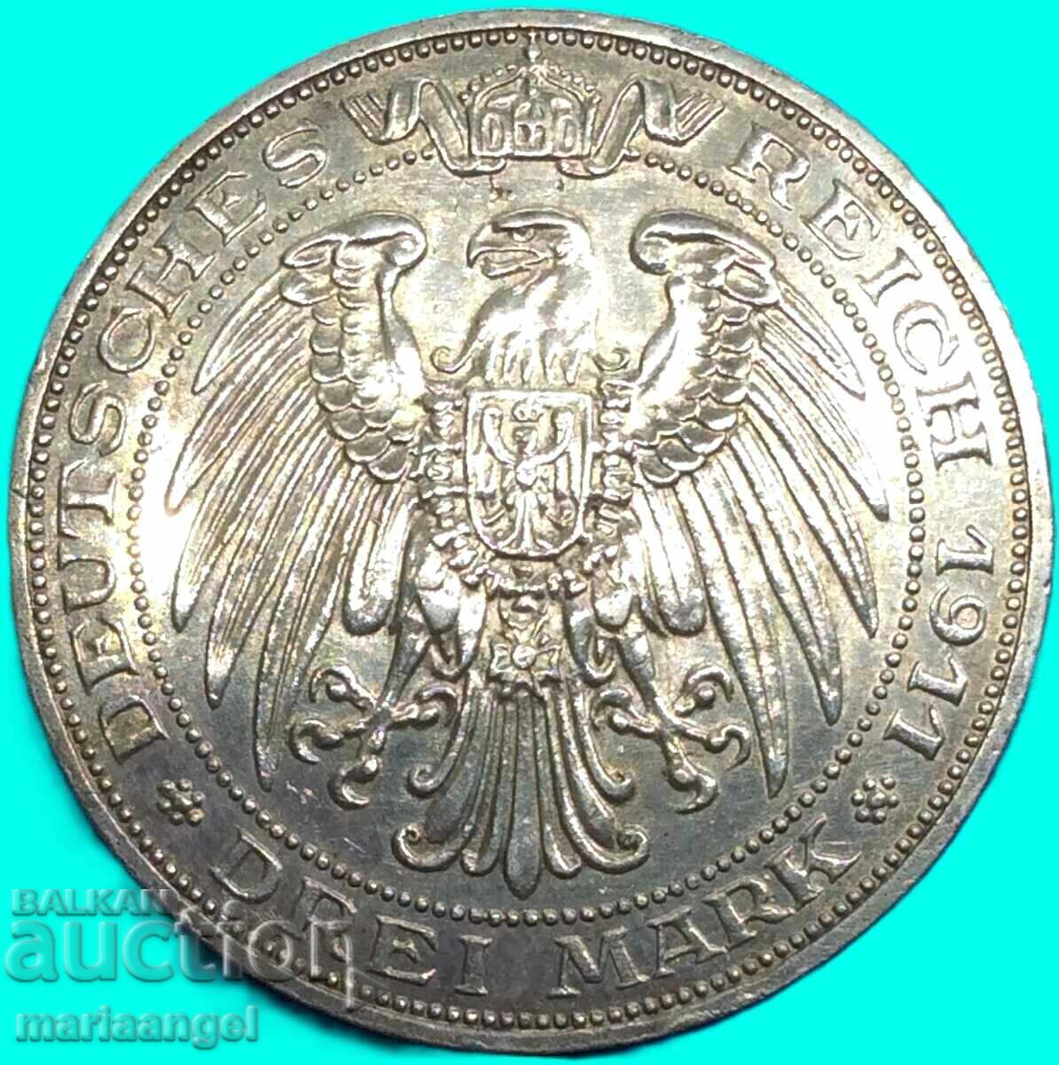 3 γραμματόσημα 1911 Prussia Breslau University Γερμανία - 7