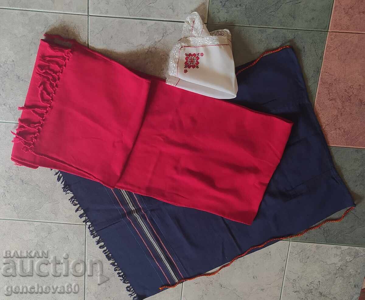 Centură roșie, șorț și batic/costum popular - 7