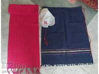 Centură roșie, șorț și batic/costum popular