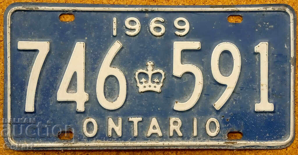 Număr de înmatriculare canadian ONTARIO 1969 Număr de înmatriculare canadian ONTARIO 1969