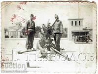 SMALL OLD PHOTO MILITARY AIR DEFENSE ANTI-AIRCRAFT MACHINE GUN Z288