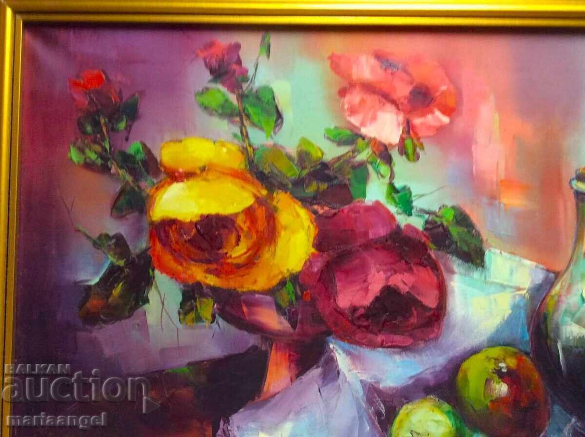 Ελαιογραφία Νεκρή φύση με κανάτα και λουλούδια με τιμή € 99.00 | 193.63 BGN