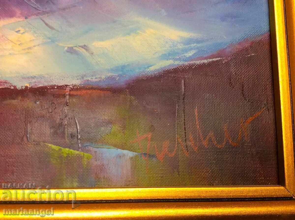 Ελαιογραφία Νεκρή φύση με κανάτα και λουλούδια - 5