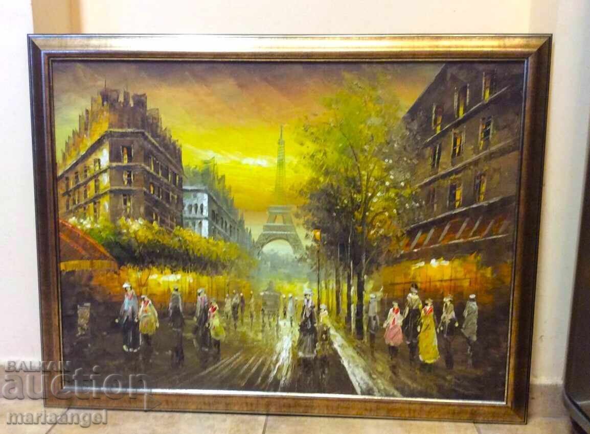 Tablou în ulei DUPĂ PLOAIA PARIZIANĂ M.Tim (61x80cm)